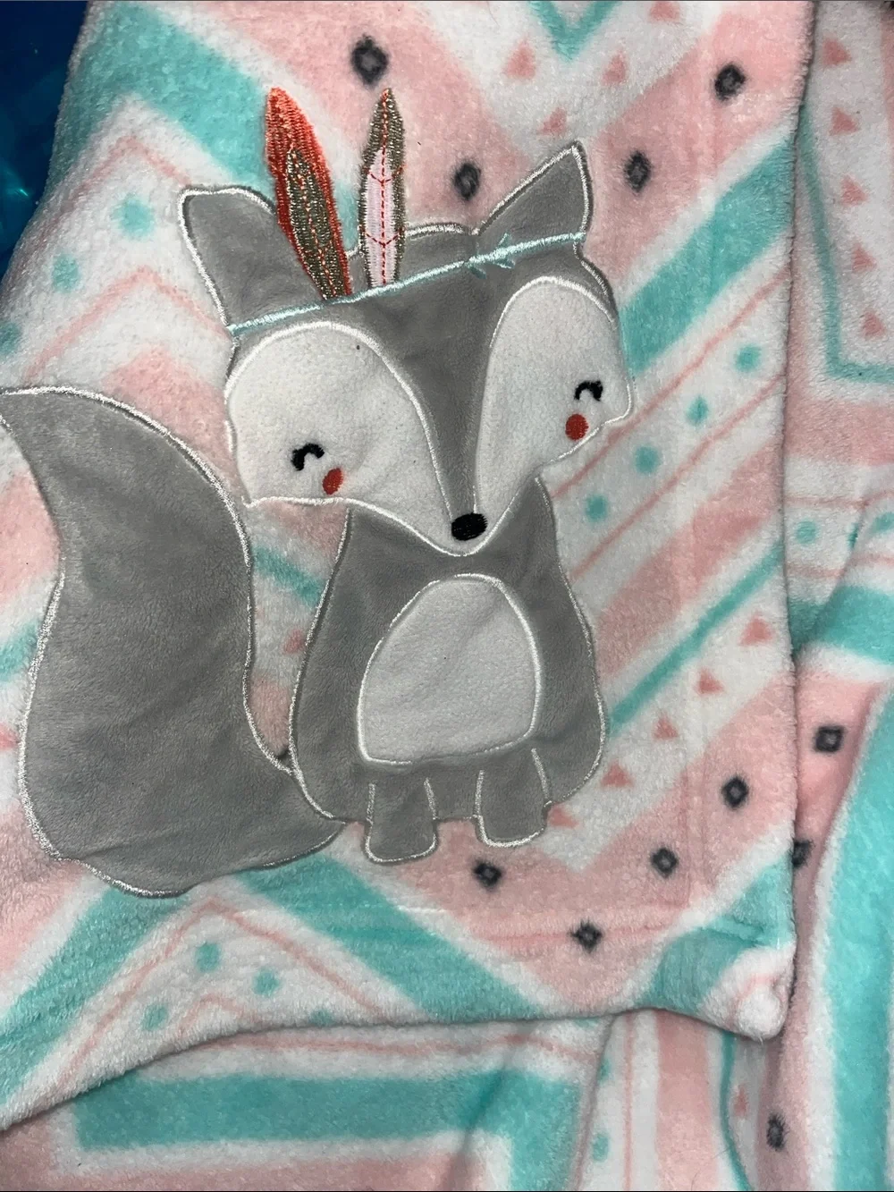 Plush Fox Pillow & Coordinating Pink Fox Throw Blanket Child size /toddler